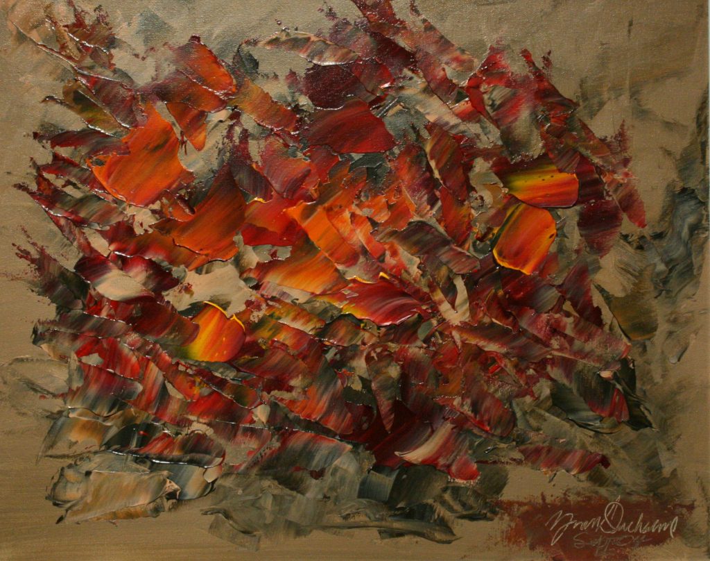 Yvan Ducharme peintre abstrait 187- Dernières feuilles 20x16